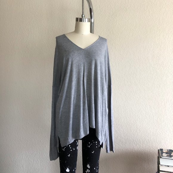 Vince Double V Neck Drop Sleeve Tee - Picture 1 of 5